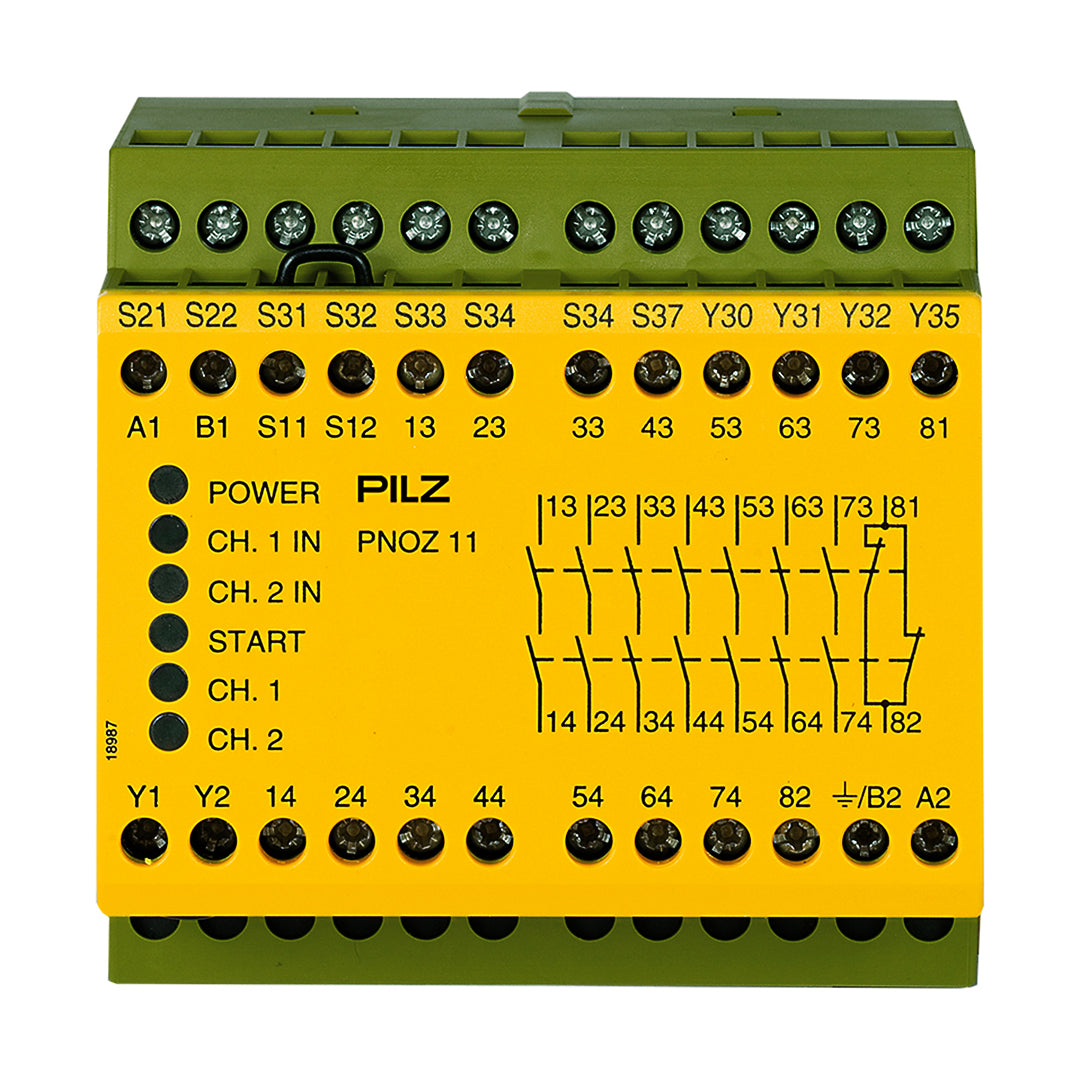 Safety Relays PILZ เซฟตี้ รีเลย์ PNOZ 11 42VAC 24VDC 7n/o 1n/c code 774081