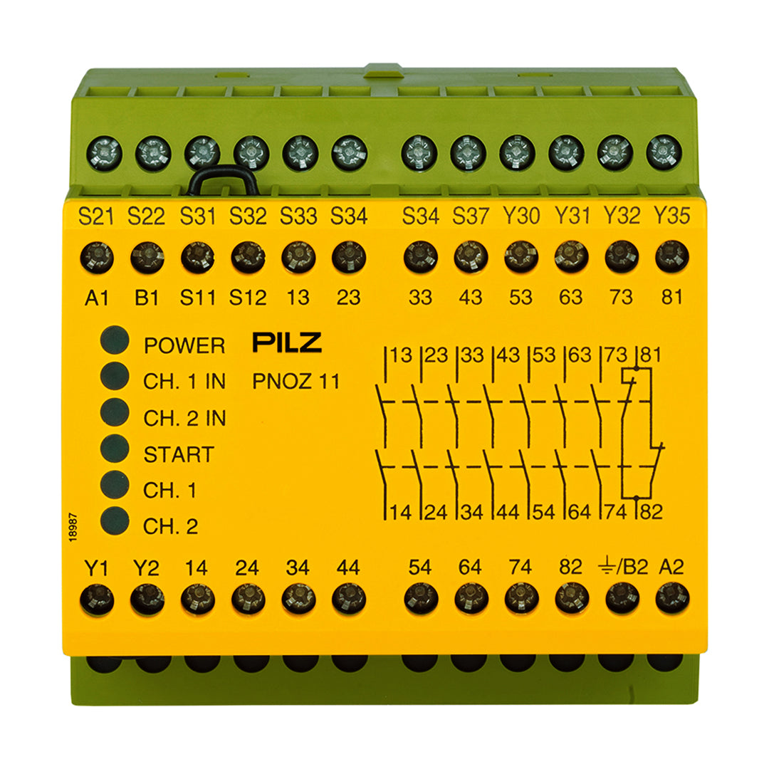 Safety Relays PILZ เซฟตี้ รีเลย์ PNOZ 11 110-120VAC 24VDC 7n/o 1n/c code 774085