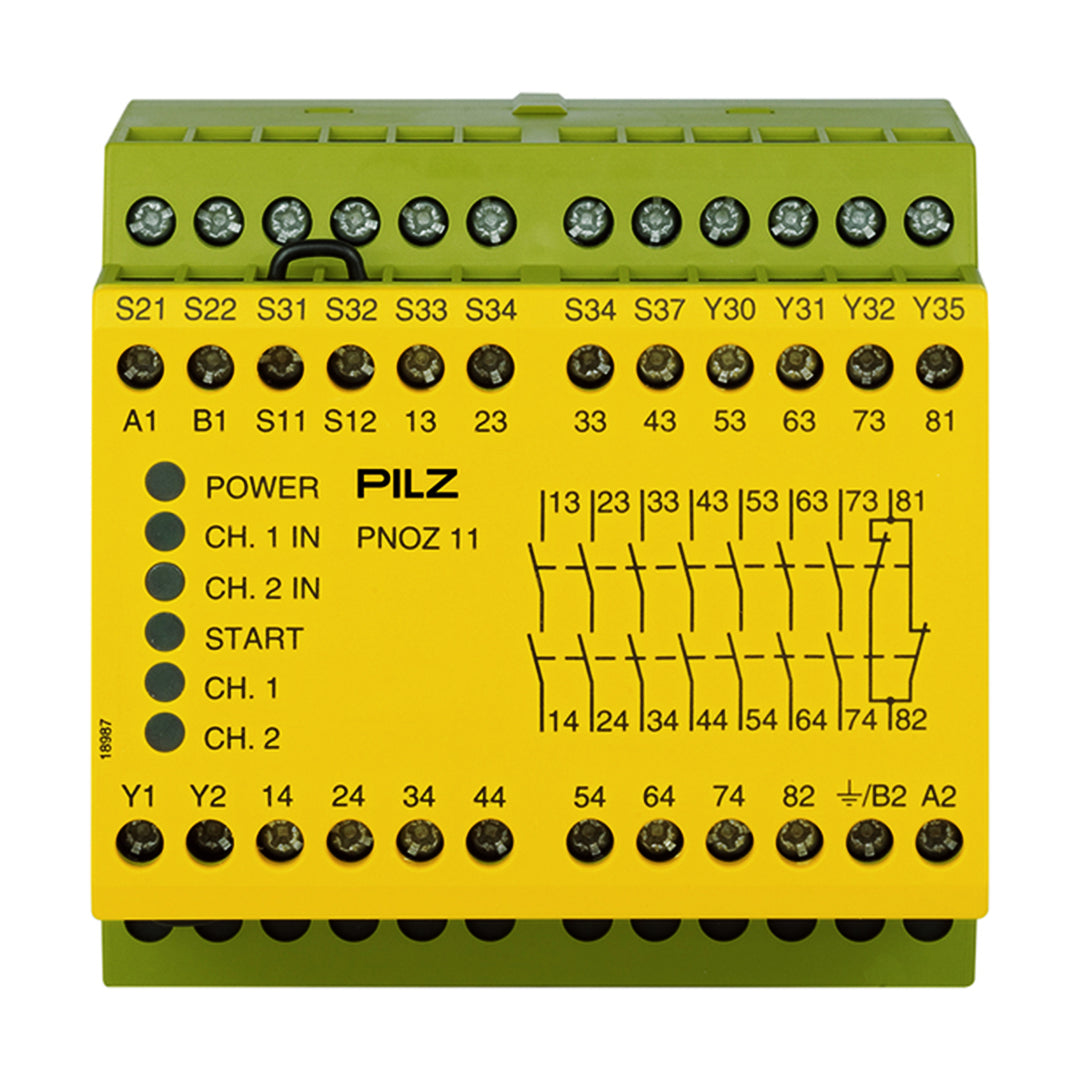 Safety Relays PILZ เซฟตี้ รีเลย์ PNOZ 11 230-240VAC 24VDC 7n/o 1n/c code 774086
