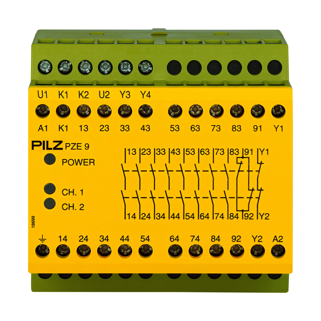 Safety Relays PILZ เซฟตี้ รีเลย์ PZE 9 110-120VAC 8n/o 1n/c code 774143