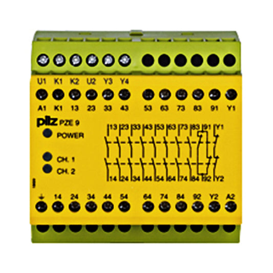 Safety Relays PILZ เซฟตี้ รีเลย์ PZE 9 230-240VAC 8n/o 1n/c code 774148