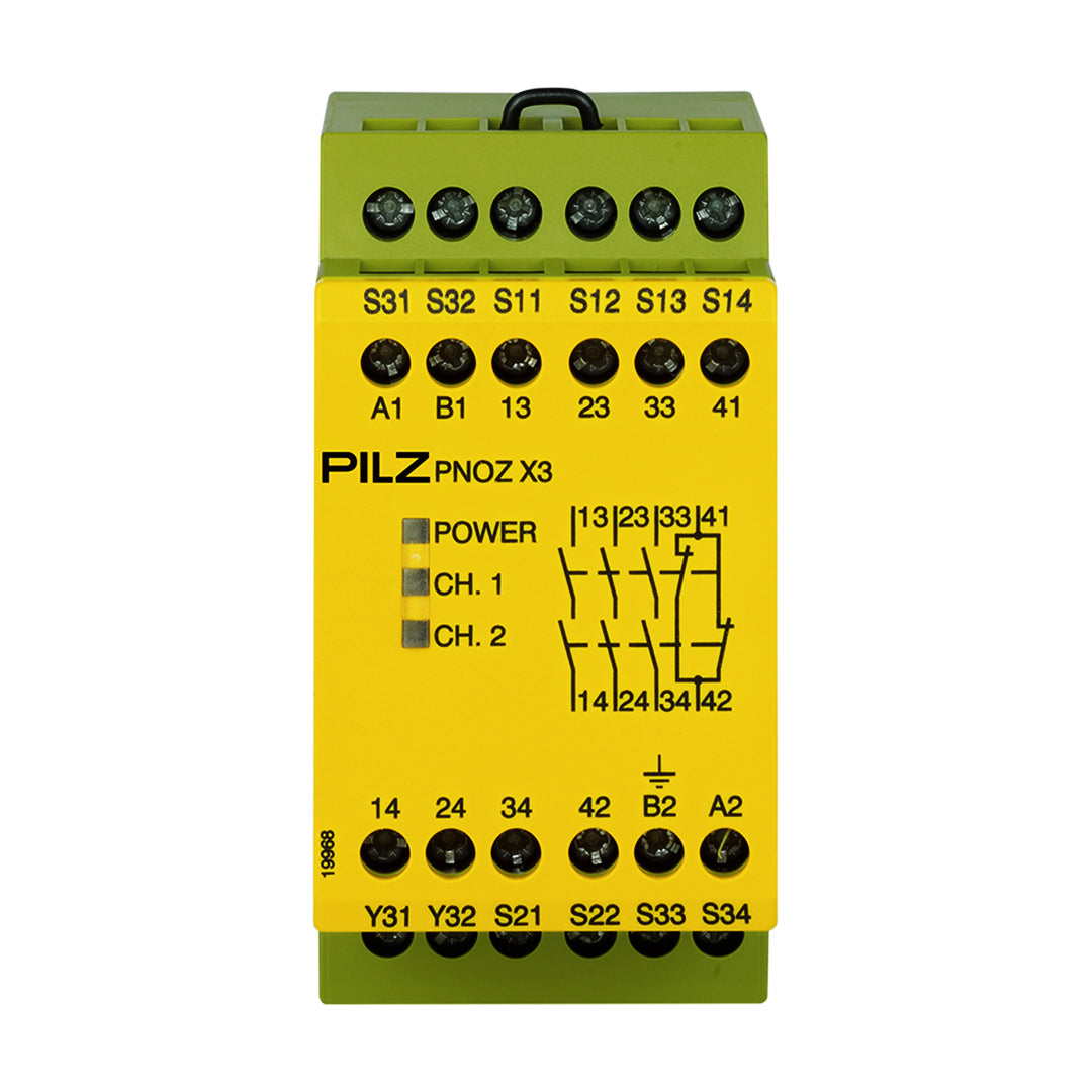 Safety Relays PILZ เซฟตี้ รีเลย์ PNOZ X3 24VAC 24VDC 3n/o 1n/c 1so code 774310