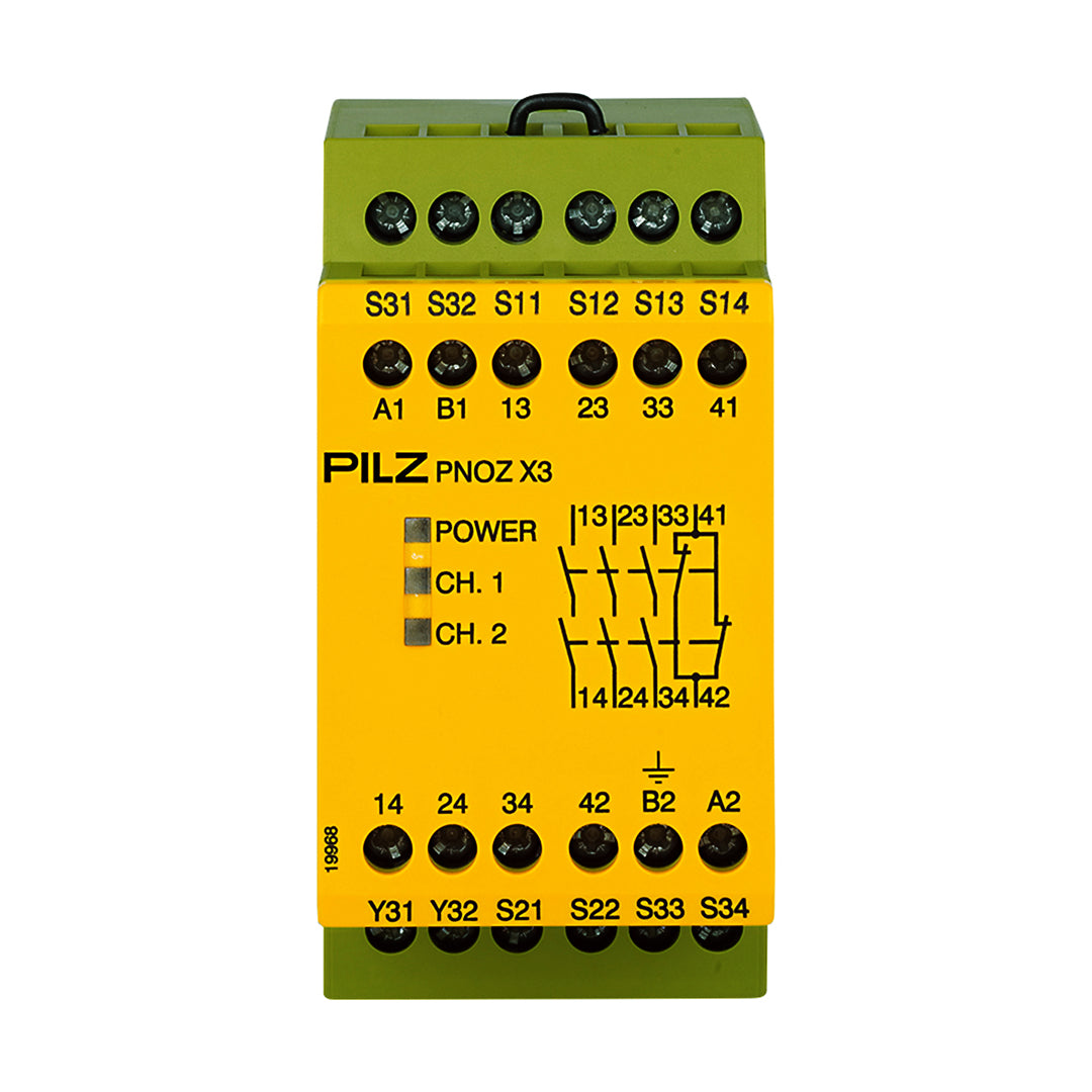 Safety Relays PILZ เซฟตี้ รีเลย์ PNOZ X3 42VAC 24VDC 3n/o 1n/c 1so code 774311