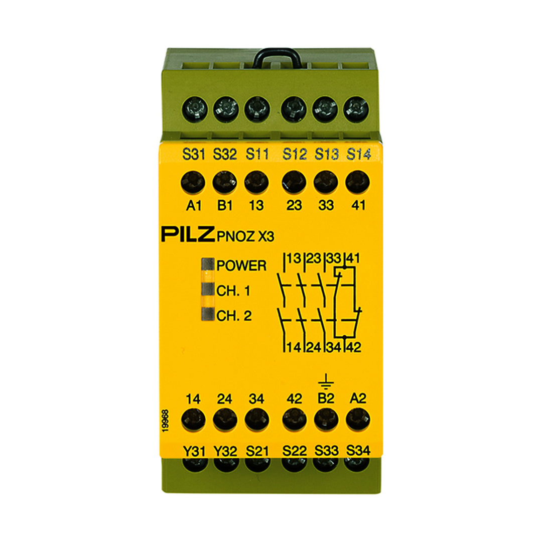 Safety Relays PILZ เซฟตี้ รีเลย์ PNOZ X3 48VAC 24VDC 3n/o 1n/c 1so code 774312