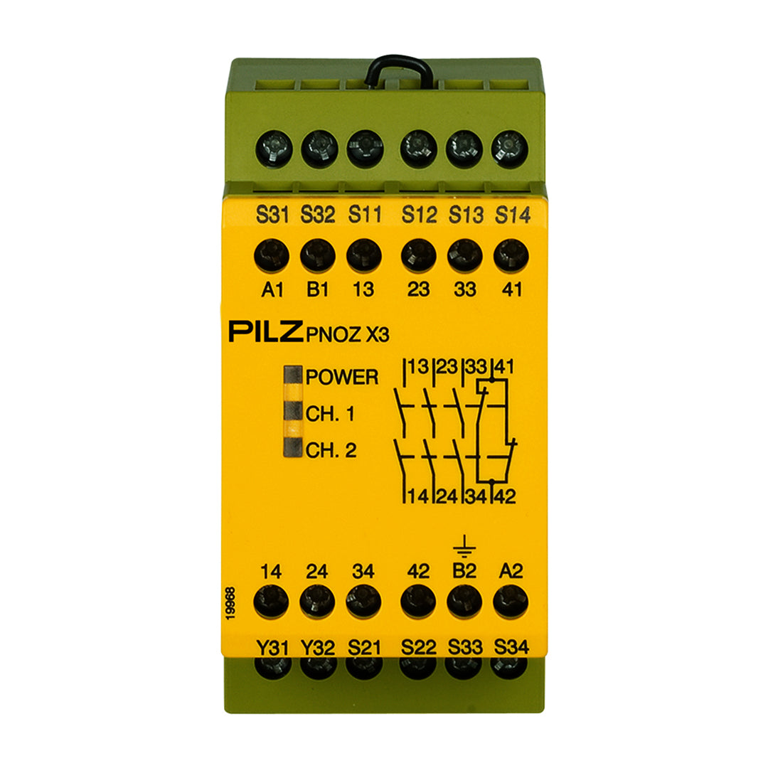 Safety Relays PILZ เซฟตี้ รีเลย์ PNOZ X3 120VAC 24VDC 3n/o 1n/c 1so code 774316