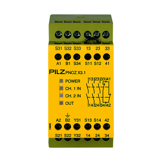 Safety Relays PILZ เซฟตี้ รีเลย์ PNOZ X3.1 230VAC 24VDC 3n/o 1n/c 1so code 774321