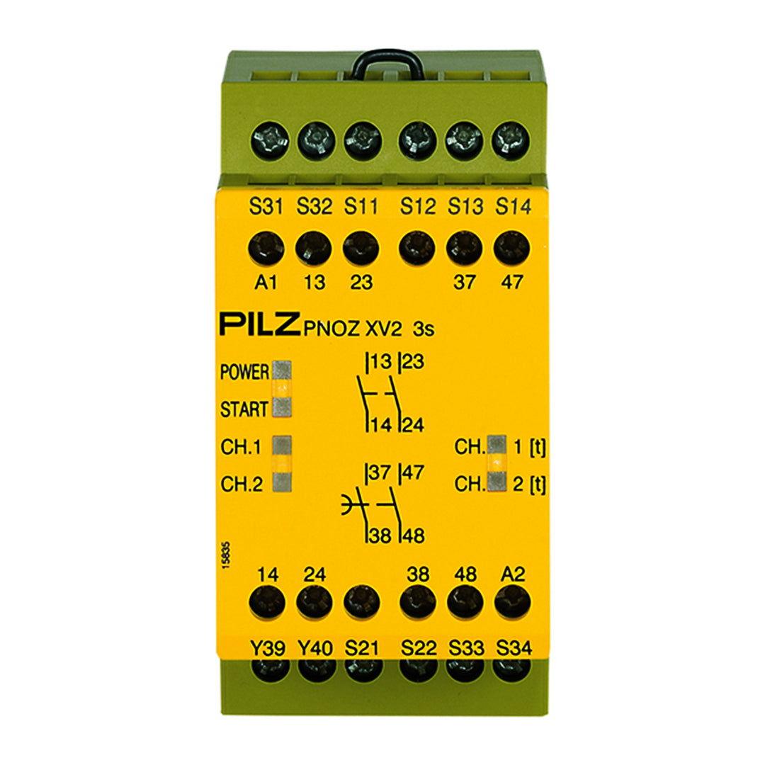 Safety Relays PILZ เซฟตี้ รีเลย์ PNOZ XV2 3/24VDC 2n/o 2n/o fix code 774505