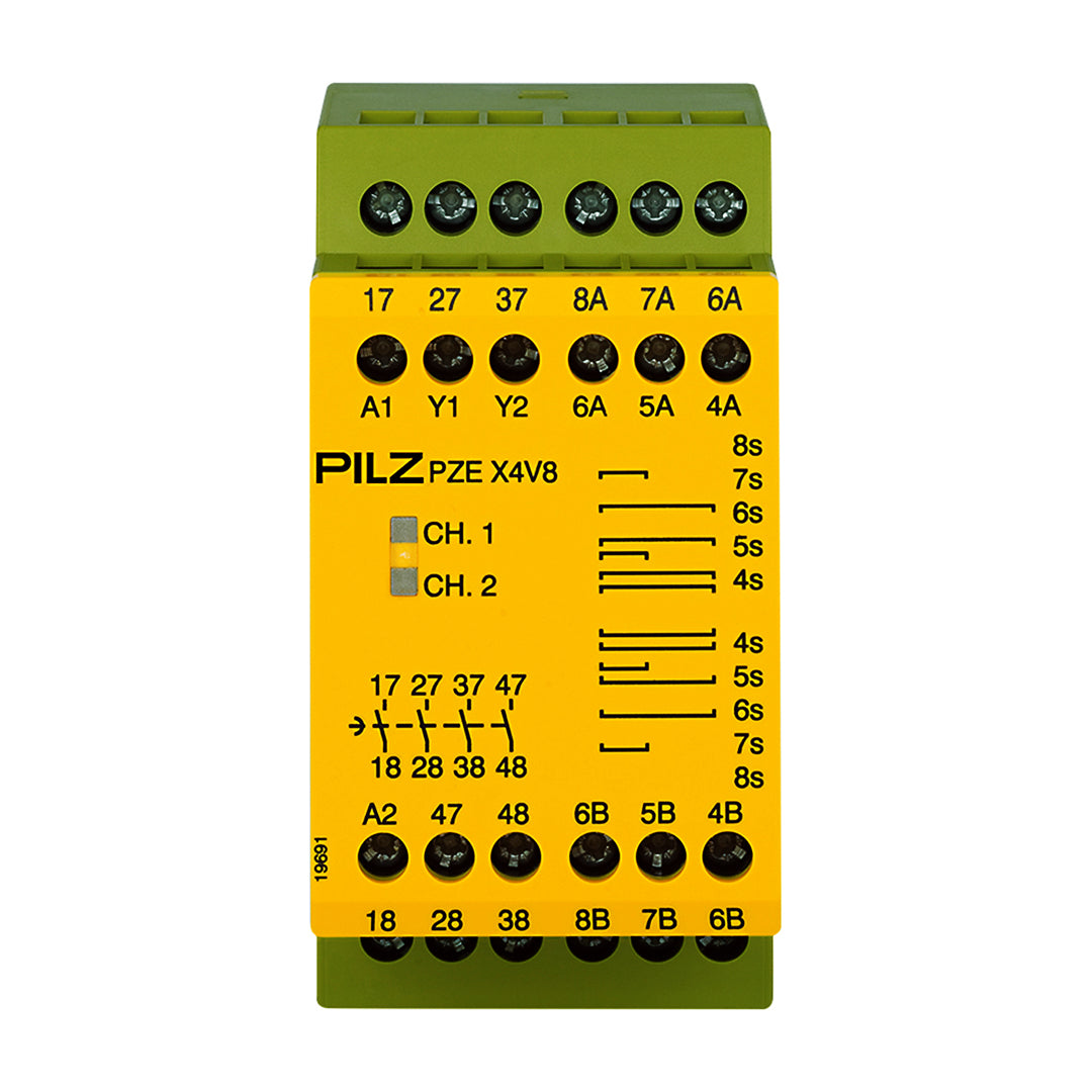 Safety Relays PILZ เซฟตี้ รีเลย์ PZE X4V 8/24VDC 4n/o code 774584