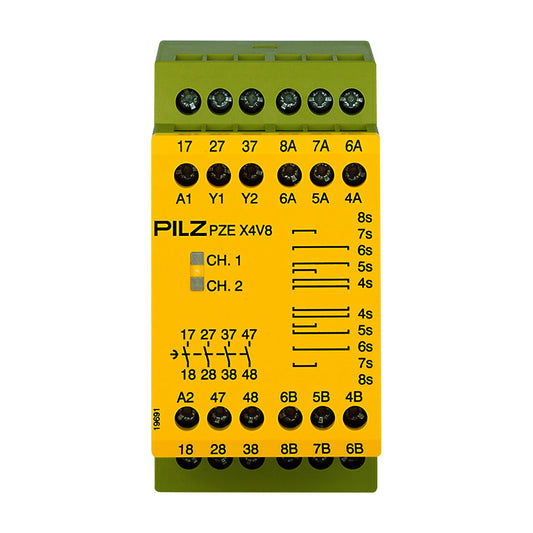 Safety Relays PILZ เซฟตี้ รีเลย์ PZE X4V 8/24VDC 4n/o code 774584