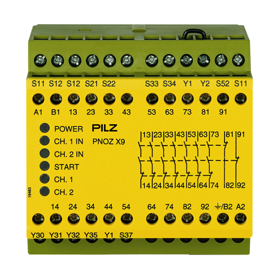 Safety Relays PILZ เซฟตี้ รีเลย์ PNOZ X9 200-230VAC 24VDC 7n/o 2n/c 2so code 774606