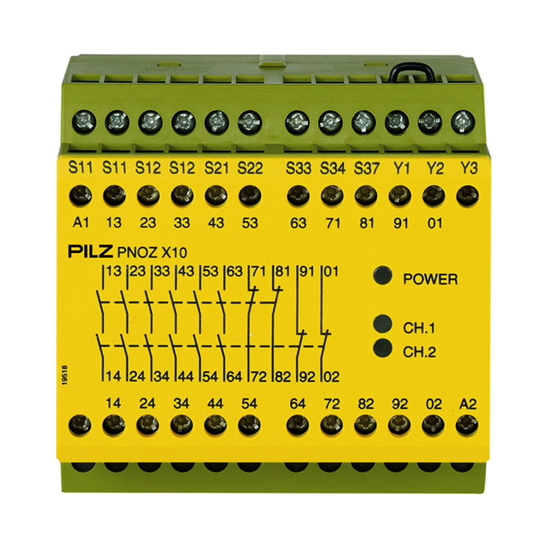 Safety Relays PILZ เซฟตี้ รีเลย์ PNOZ X10 24VDC 6n/o 4n/c 3LED code 774709