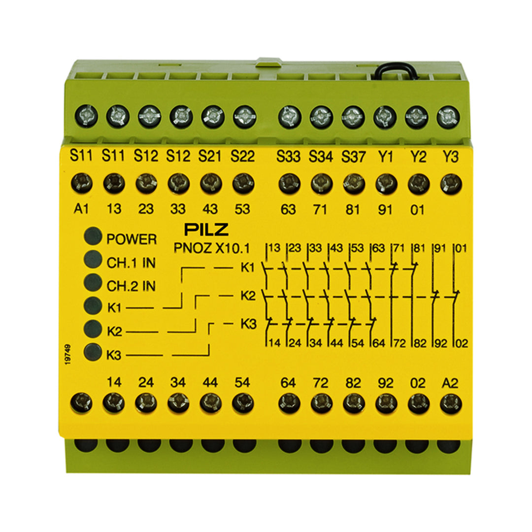 Safety Relays PILZ เซฟตี้ รีเลย์ PNOZ X10.1 24VDC 6n/o 4n/c 6LED code 774749