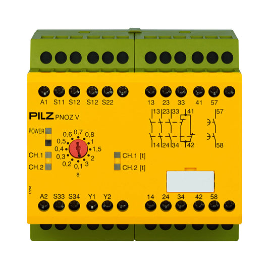 Safety Relays PILZ เซฟตี้ รีเลย์ PNOZ V  3s 24VDC  3n/o 1n/c 1n/o t code 774789