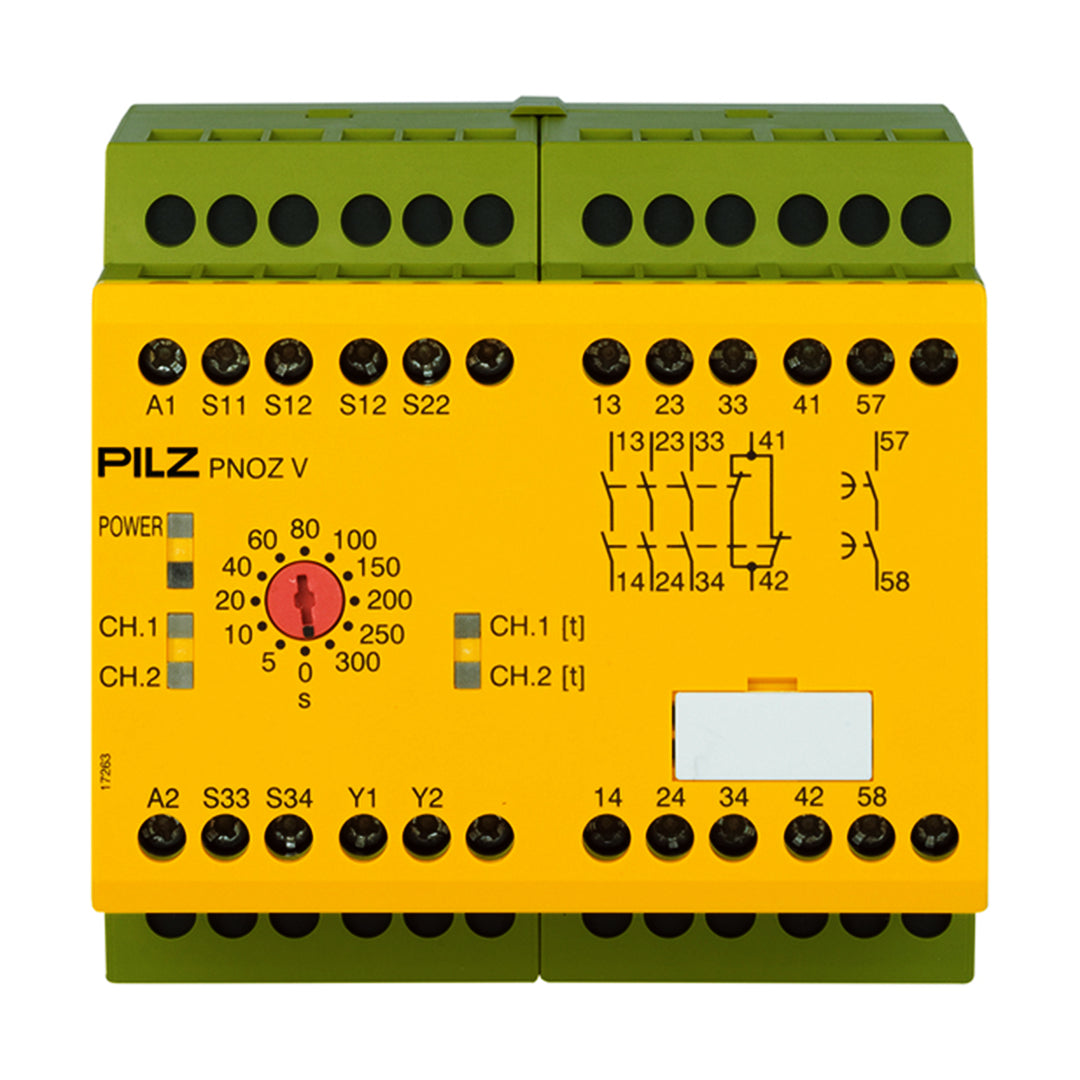 Safety Relays PILZ เซฟตี้ รีเลย์ PNOZ V 300s 24VDC  3n/o 1n/c 1n/o t code 774791