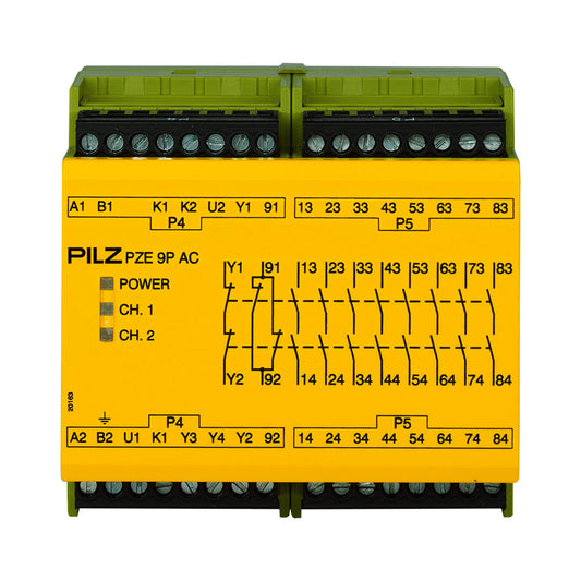 Safety Relays PILZ เซฟตี้ รีเลย์ PZE 9P 24VACDC 24-240VACDC 8n/o 1n/c code 777148