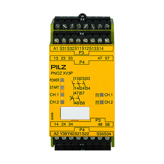 Safety Relays PILZ เซฟตี้ รีเลย์ PNOZ XV3P 0.5/24VDC 3n/o 2n/o t fix code 777514