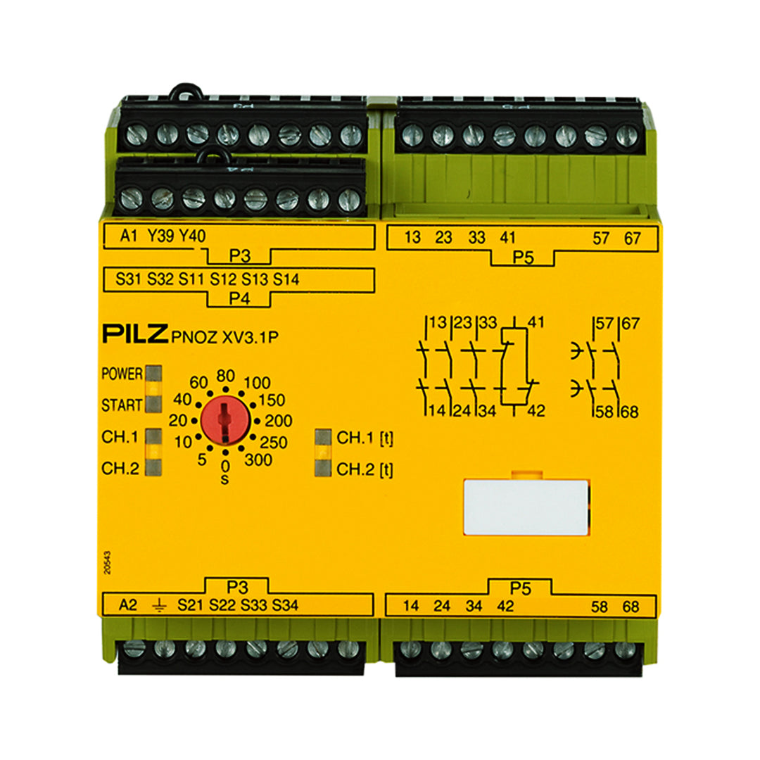 Safety Relays PILZ เซฟตี้ รีเลย์ PNOZ XV3.1P 300/24-240VACDC 3no 1nc 2no code 777538