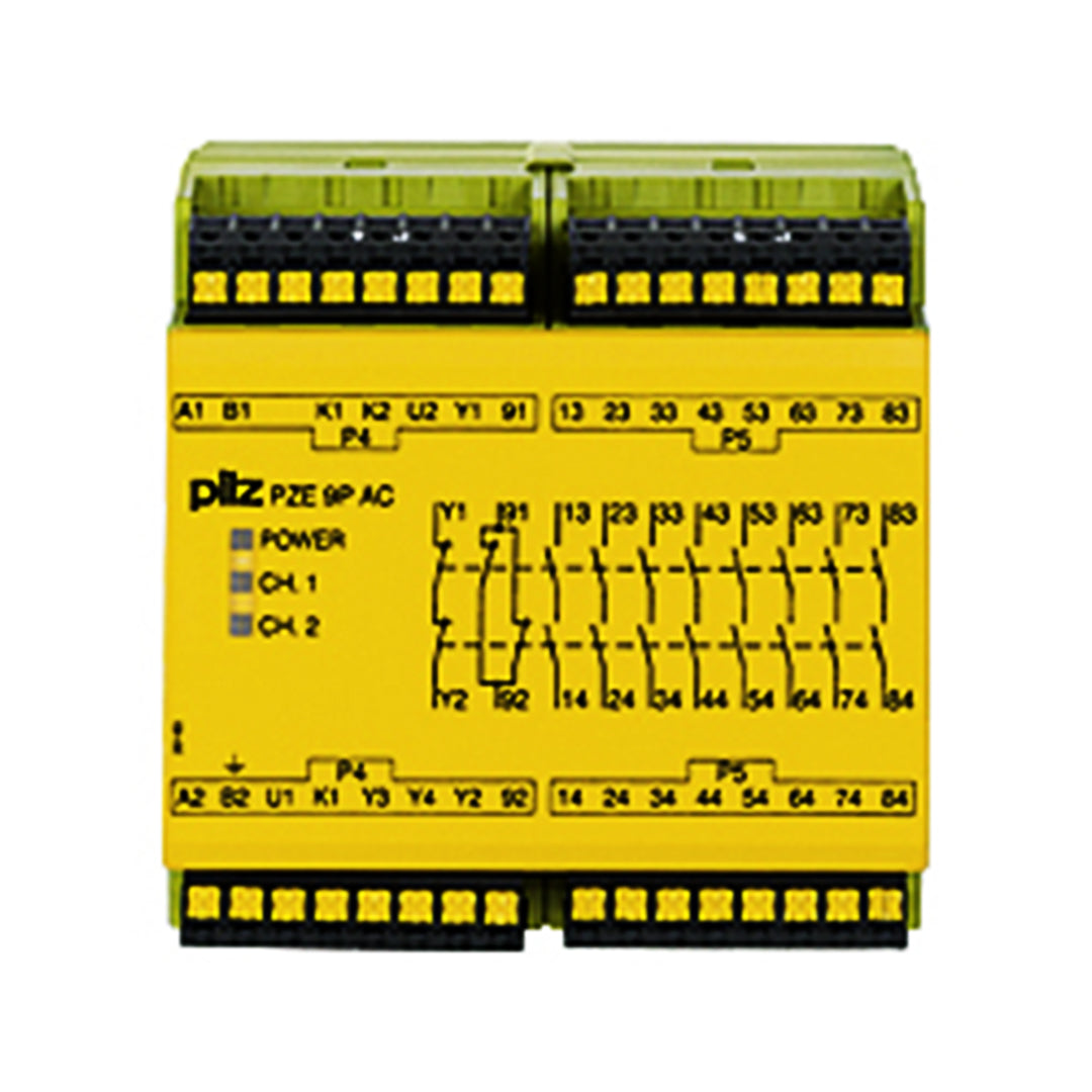 Safety Relays PILZ เซฟตี้ รีเลย์ PZE 9P C 24VACDC 24-240VACDC 8n/o 1n/c code 787148