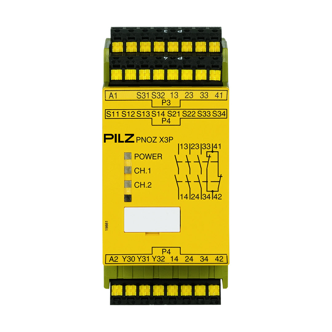 Safety Relays PILZ เซฟตี้ รีเลย์ PNOZ X3P C 24VDC 24VAC 3n/o 1n/c 1so code 787310