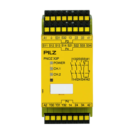 Safety Relays PILZ เซฟตี้ รีเลย์ PNOZ X3P  C 24-240VACDC 3n/o 1n/c 1so code 787313