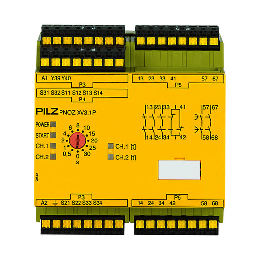 Safety Relays PILZ เซฟตี้ รีเลย์ PNOZ XV3.1P C 30/24-240VACDC 3no 1nc 2no code 787530