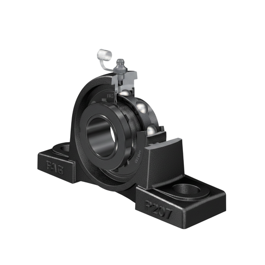 ตลับลูกปืน FAG Plummer Block Housing Units Flake Graphite Cast Iron Housing With Long Base With Adapter Sleeve UKP210 114 มม.