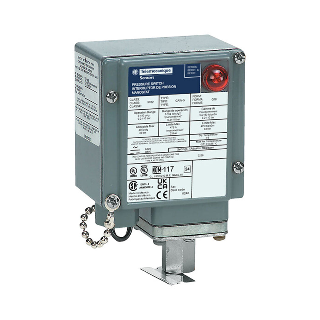 Pressure Sensor & Pressure Switch เซ็นเซอร์วัดความดัน Telemecanique Sensors code 9012GAW5G18