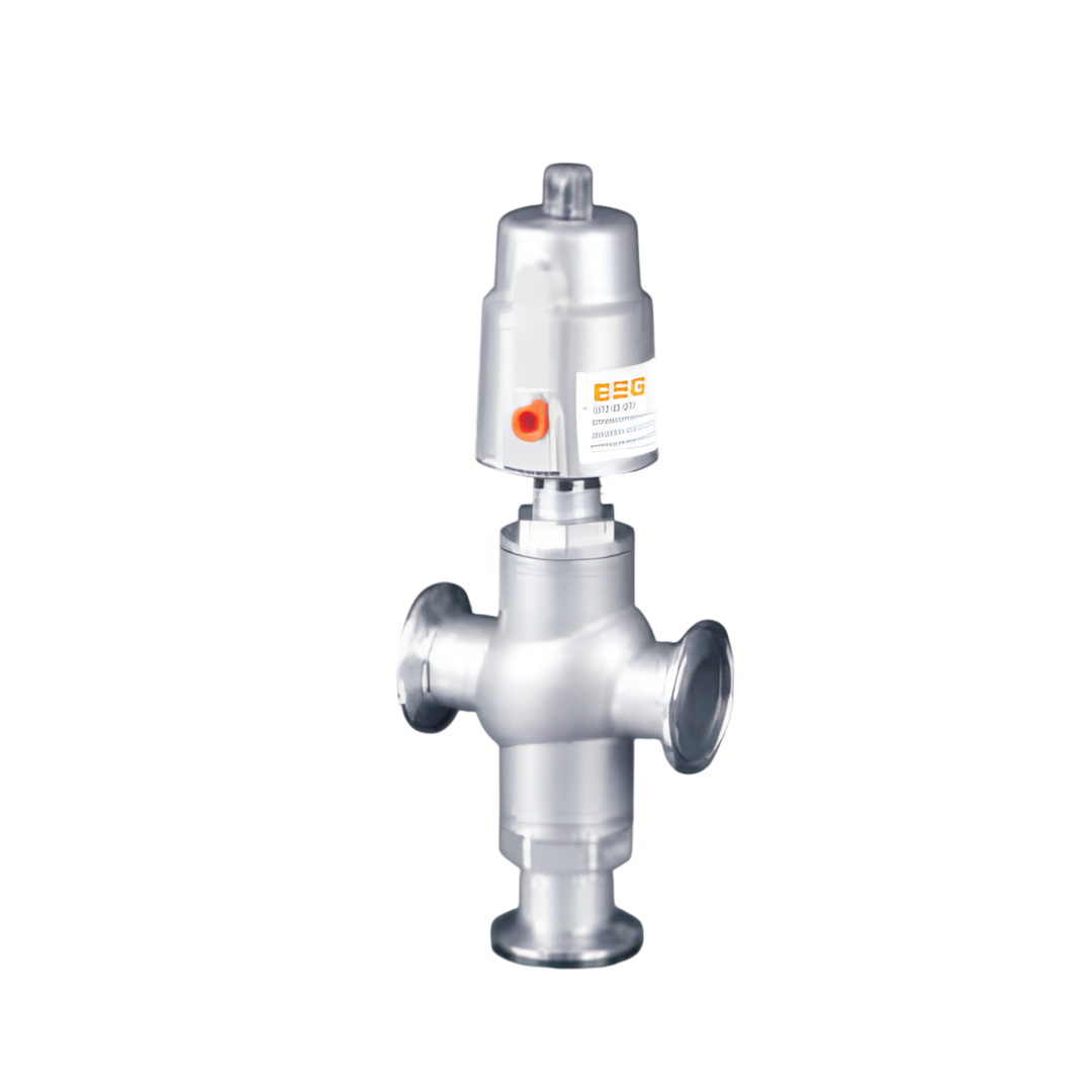 วาล์ว ESG Three Way Angle Seat Valve Tri-clamp type DN32 Actuator (mm) 90