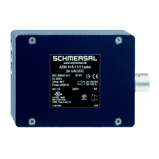 Schmersal AZM 415 Series Solenoid Interlock Switch รหัส AZM415-11/11 ZPKE 230VAC-M20