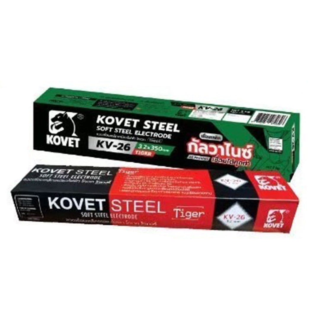 ลวดเชื่อม Welding Wire KOVET ลวดเชื่อมเหล็กเหนียว โคเวท-KV26 (ไทเกอร์) แดง code ELE02-TG