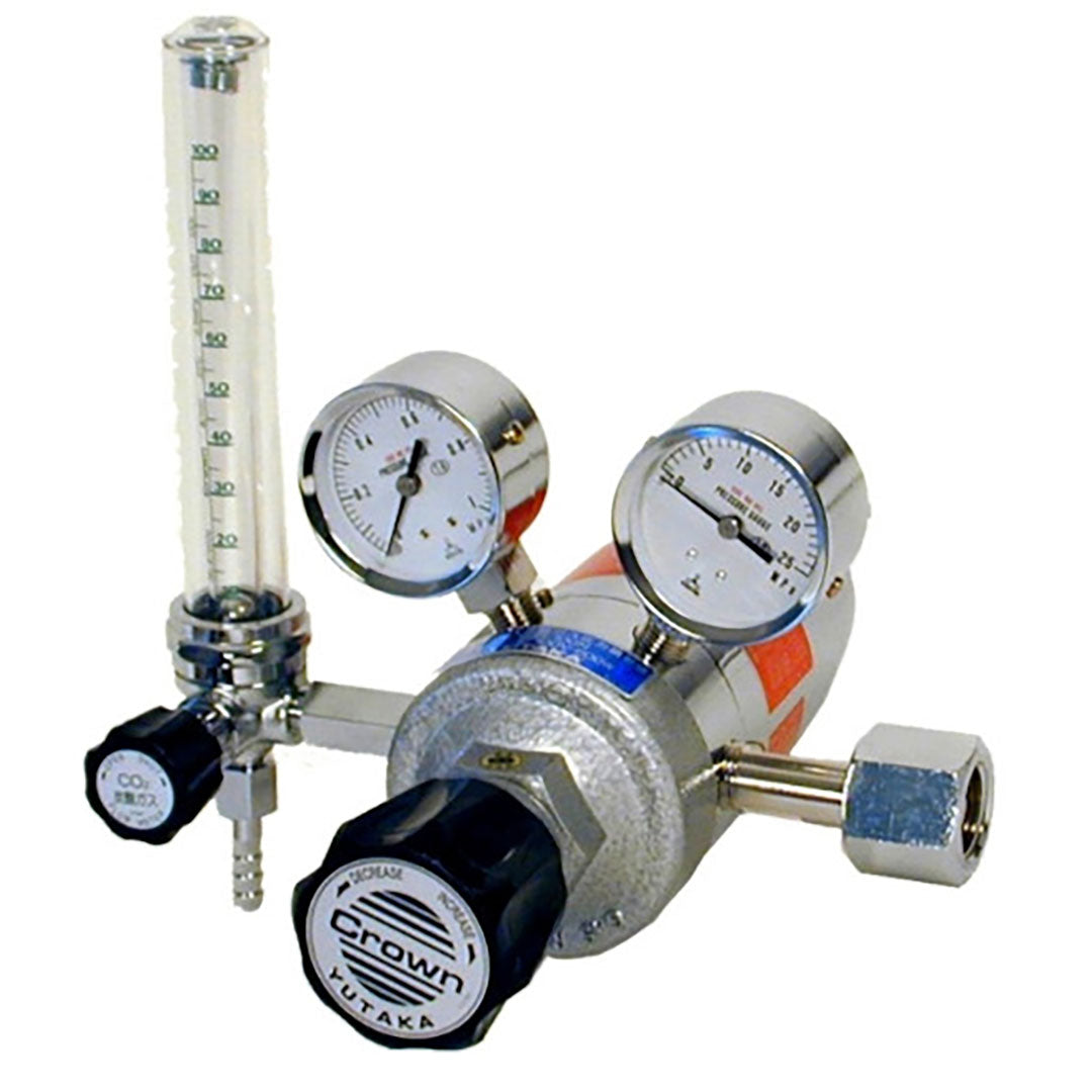 Pressure Regulator  Yutaka Crown เครื่องควบคุมแรงดันพร้อมฮีตเตอร์ในตัวพร้อมเครื่องวัดอัตราการไหลสำหรับคาร์บอนไดออกไซด์  ซีรีส์  FCR-50N รหัสสินค้า FCR-50N