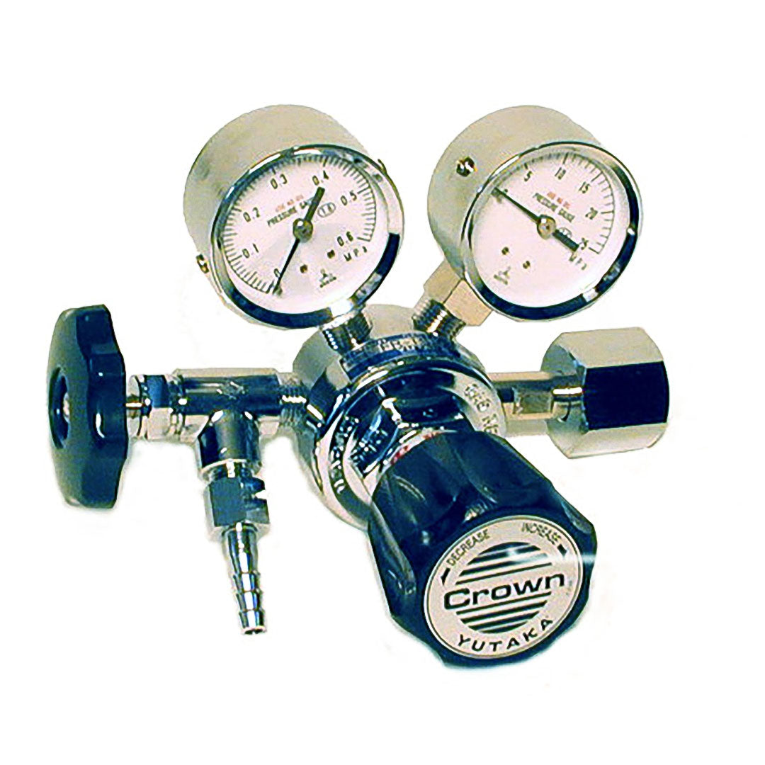  Yutaka  Crown Single Stage Pressure Regulator  ซีรีส์  FR-1S-OP สำหรับข้อต่อไนโตรเจนออก Rc1/4 รหัสสินค้า FR-1S-OP 0.6MPA N2 RC1/4