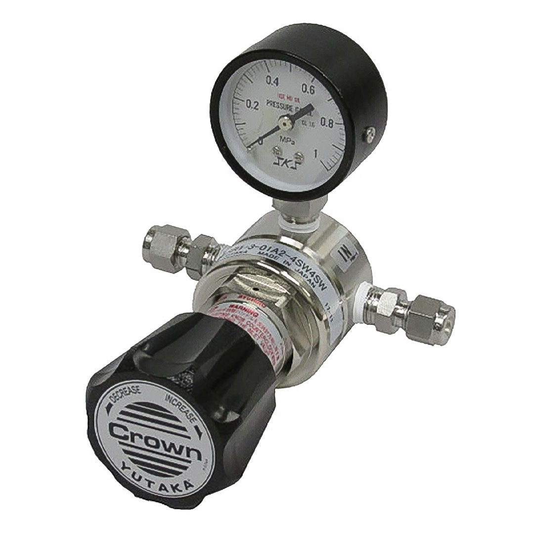 Pressure Regulator  Yutaka Crown   ตัวปรับแรงดันที่แม่นยำขั้นตอนเดียวสำหรับท่อสแตนเลส รหัสสินค้า GSR1-3-01A2-4TF4TF-SO N2