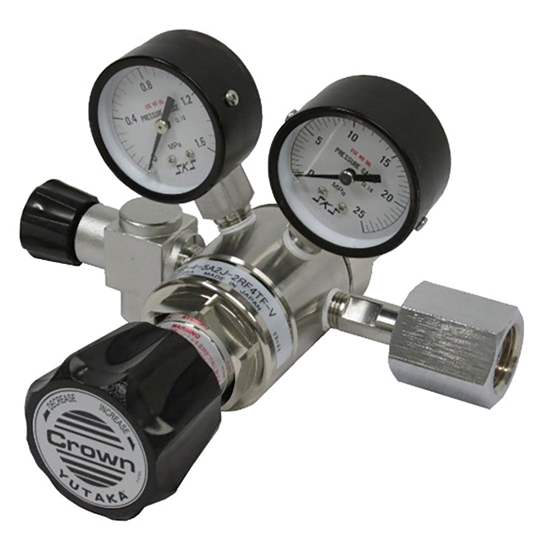 Pressure Regulator  Yutaka Crown  เครื่องปรับแรงดันที่แม่นยำสองระดับพร้อมวาล์วสแตนเลสสำหรับไนโตรเจน รหัสสินค้า GSR2-4-5AA2-2RF4TF-V N2