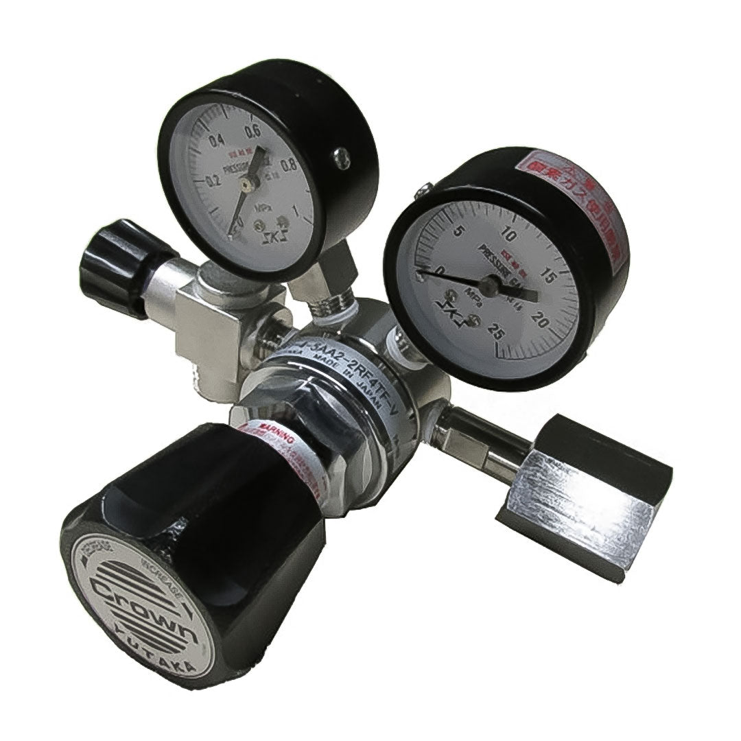 Pressure Regulator  Yutaka Crown  เครื่องปรับแรงดันที่แม่นยำสองระดับพร้อมวาล์วสแตนเลสสำหรับไนโตรเจน รหัสสินค้า GSR2-4-5AB3-2RF4TF-V N2
