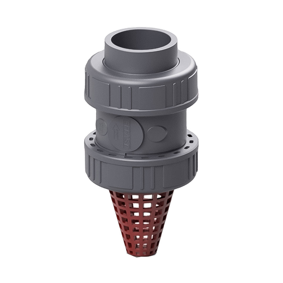 ฟุตวาล์ว Effast PVC-U Foot Valve รุ่น HVE With Strainer ขนาด 1.1/4 นิ้ว