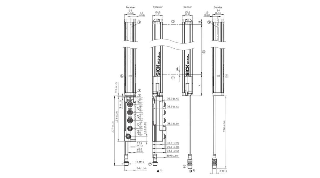 Detection Sensors SICK รุ่น Automation Light Grids MLG30N-2070H10501_1217906 เซ็นเซอร์ตรวจจับ