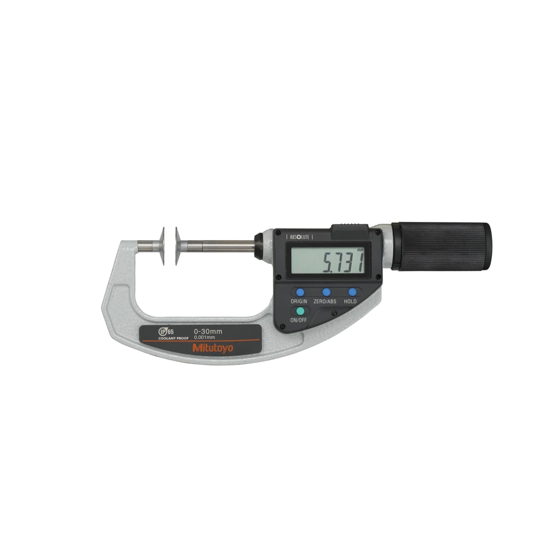 ไมโครมิเตอร์ Mitutoyo Series 369 Disc Micrometer Non-Rotating Spindle - Quickmike Code 369-411-20