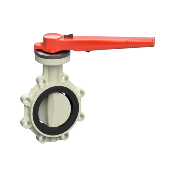 Effast วาล์วปีกผีเสื้อ PP-H PROFLOW® T Butterfly Valve, AISI 316 Stem FKM FHPPTF160V