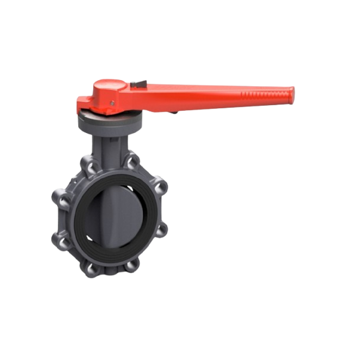 Effast วาล์วปีกผีเสื้อ PVC-U PROFLOW® P Butterfly Valve, AISI 420B Stem  FKM FDRPFP090V.CR