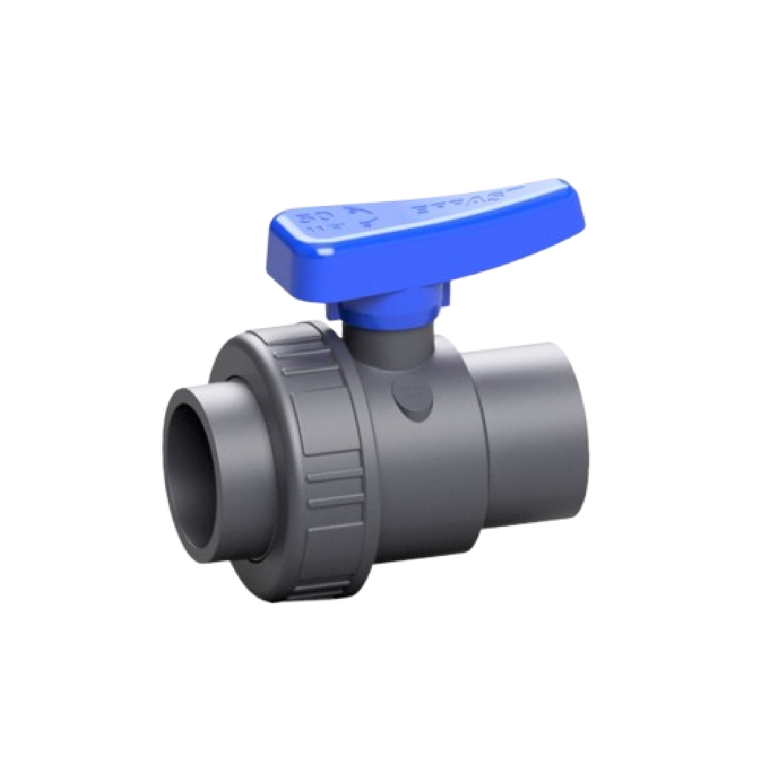 Effast บอลวาล์ว 1"1/4 นิ้ว PVC-U Single Union Ball Valve SVQ, BSPP F/M threaded EPDM BQRSVQ040E