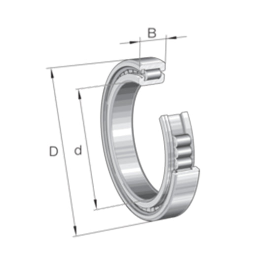 Bearing ตลับลูกปืน INA Cylindrical roller bearing code SL183088-A