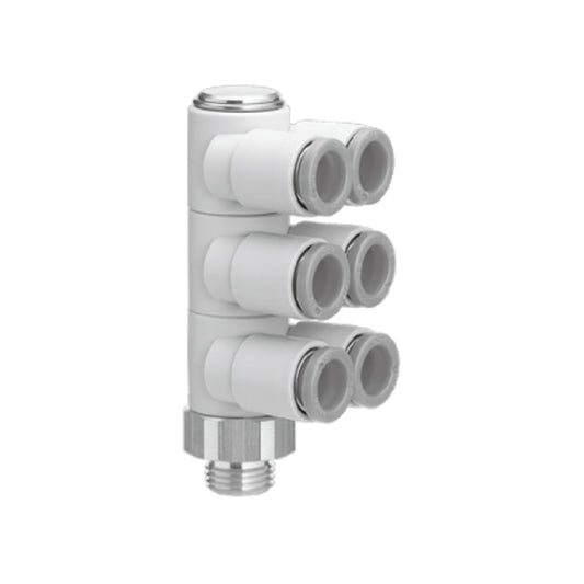 ข้อต่อลม Fittings SMC One-touch Fittings code KQ2VD07-35☐P
