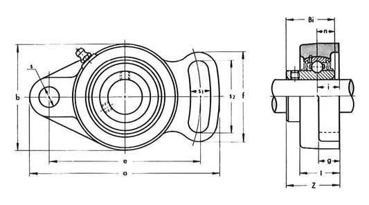 ตลับลูกปืน Bearing ASAHI adjustable flange unitscode UCFA 207