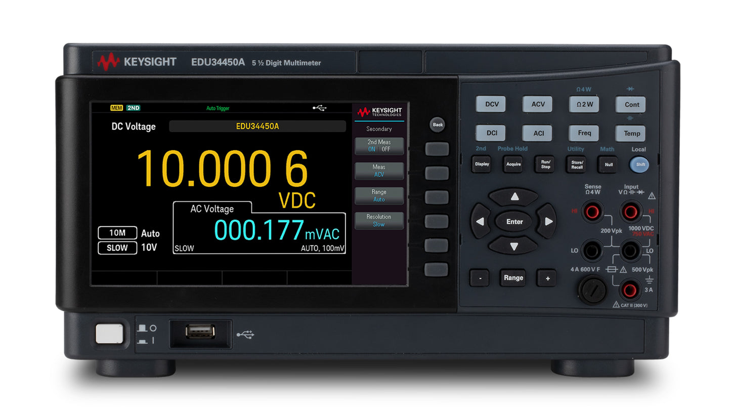 Keysight Technologies รหัส EDU34450A Bench Digital Multimeter, True RMS, 3A ac Max, 3A dc Max, 750V ac Max