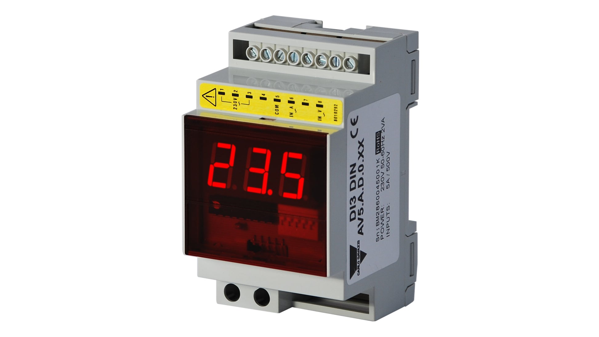 Carlo Gavazzi LED Digital Panel Multi-Function Meter for Current Code DI372AV5AD0XX