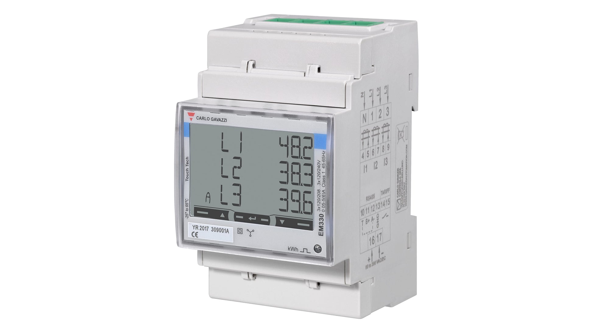 Carlo Gavazzi 3 Phase LCD Energy Meter Code EM330DINAV53HO1X