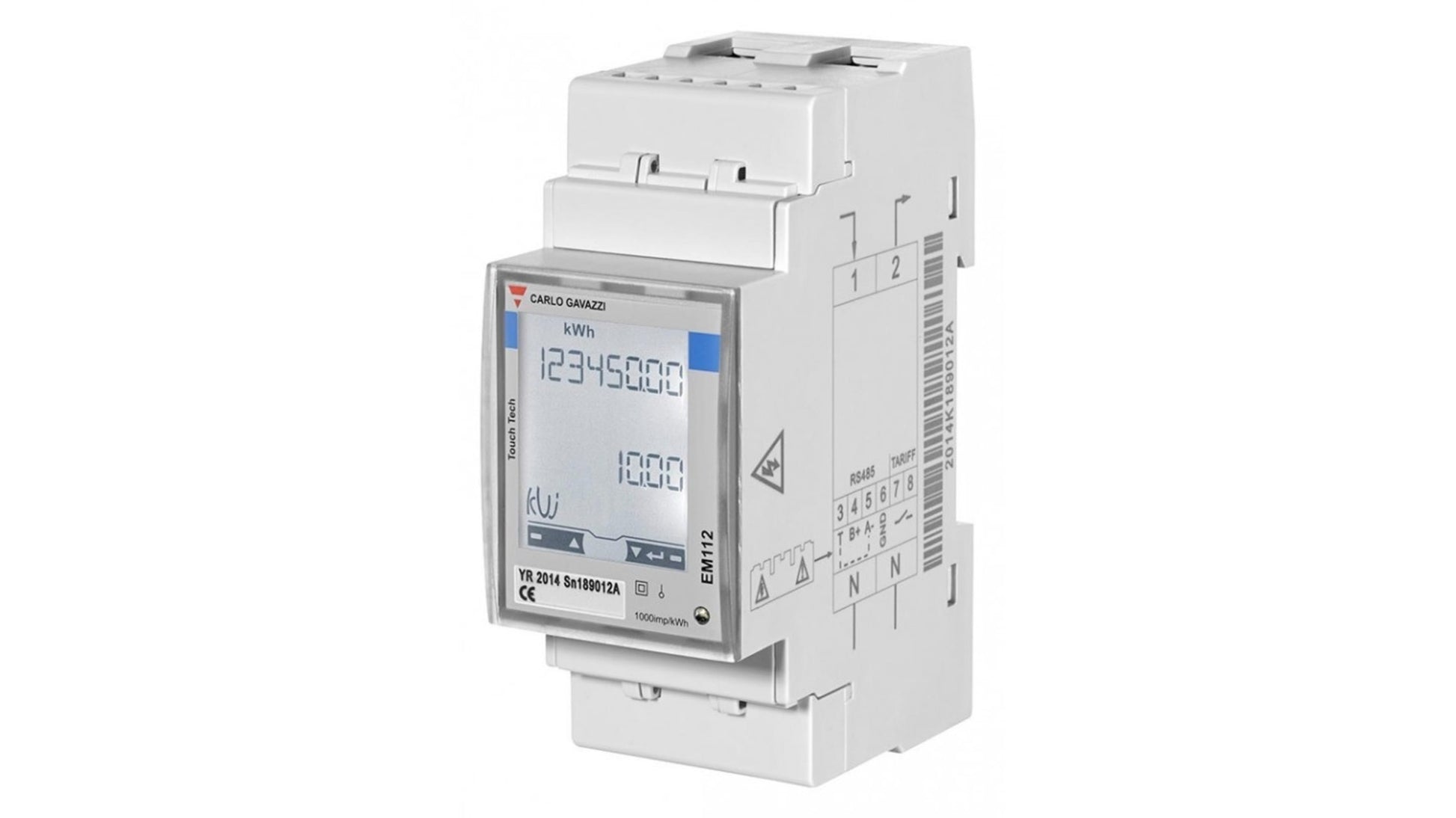 Carlo Gavazzi 1 Phase LCD Energy Meter Code EM112DINAV01XM1PFB