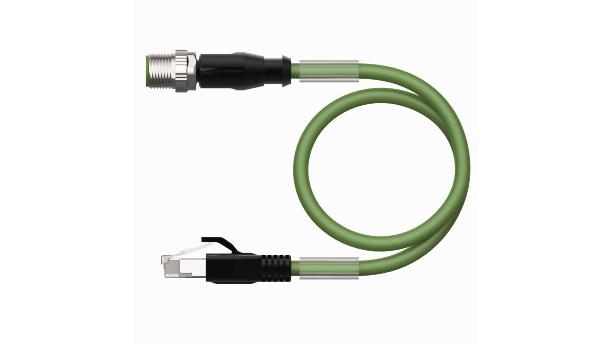 Turck Cat5e Straight Male M12 to Straight Male RJ45 Ethernet Cable รหัส RSSD-RJ45S-4416-15M