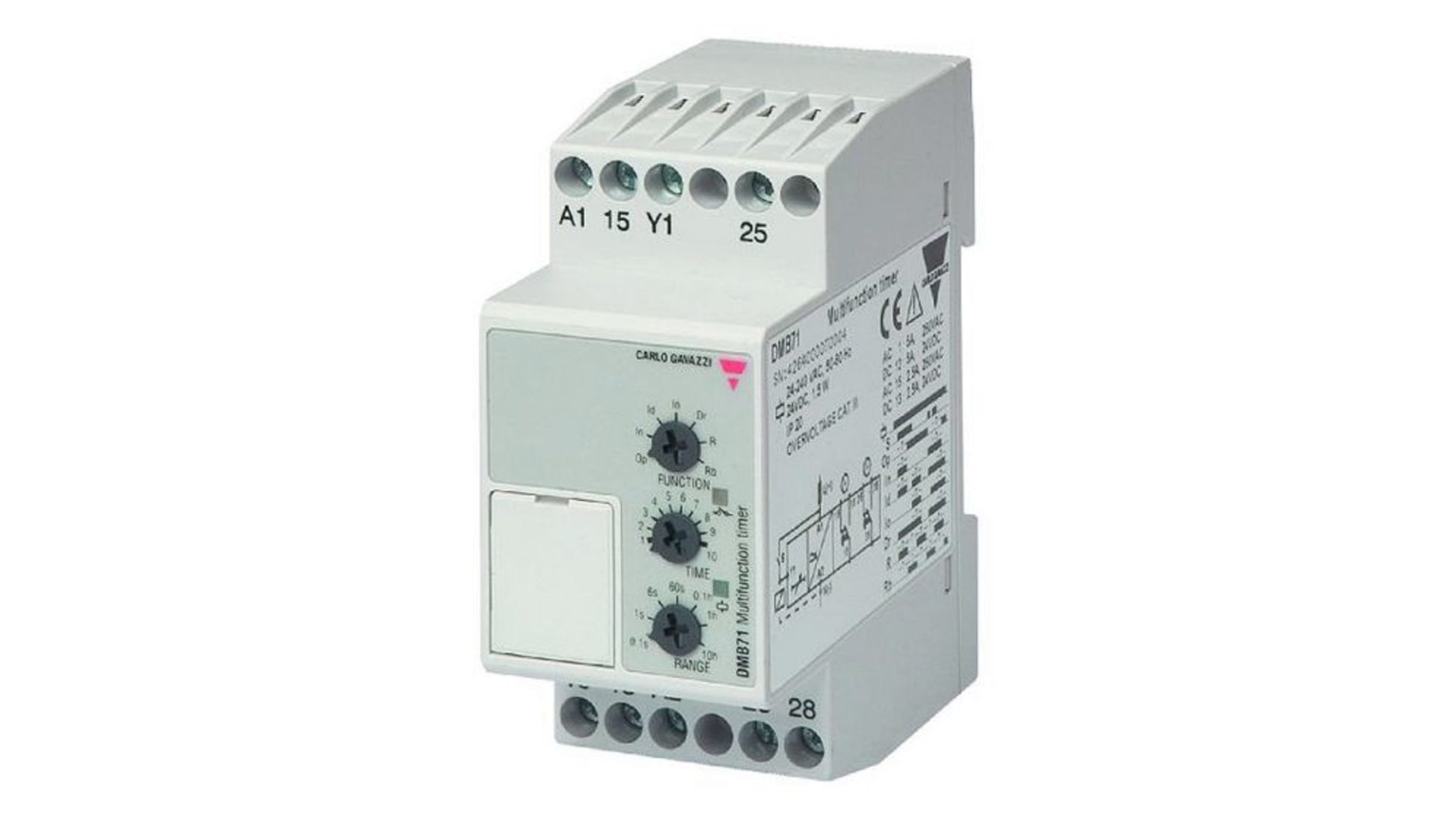 Carlo Gavazzi DIN Rail Mount Timer Relay Code DMB71DM24